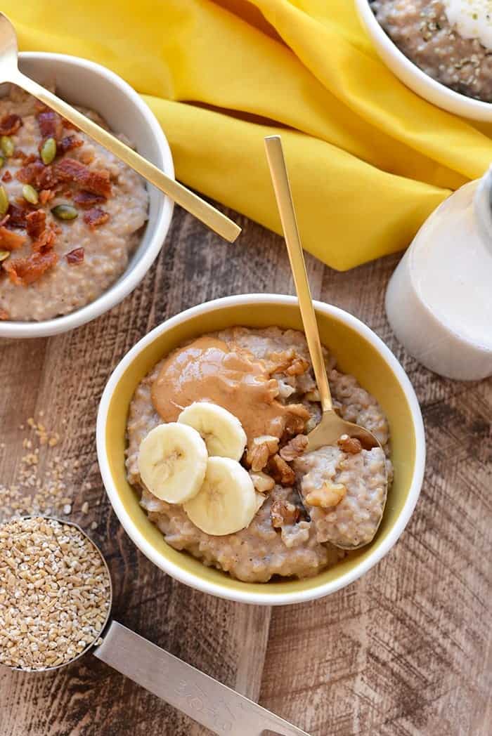 Whip out your slow cooker and let's get cooking. Crockpot steel cut oats are so easy to make and healthy too! Out Maple Cinnamon Steel Cut Oatmeal is made with 6 simple ingredients for a wholesome, filling breakfast. Crockpot Maple Cinnamon Steel Cut Oats