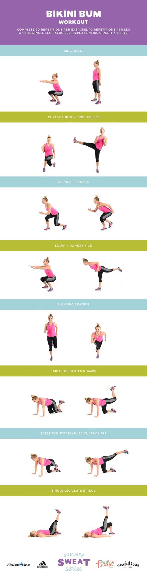 Do this Bikini Bum Workout anywhere at anytime! All you need is your bodyweight and about 30 minutes.