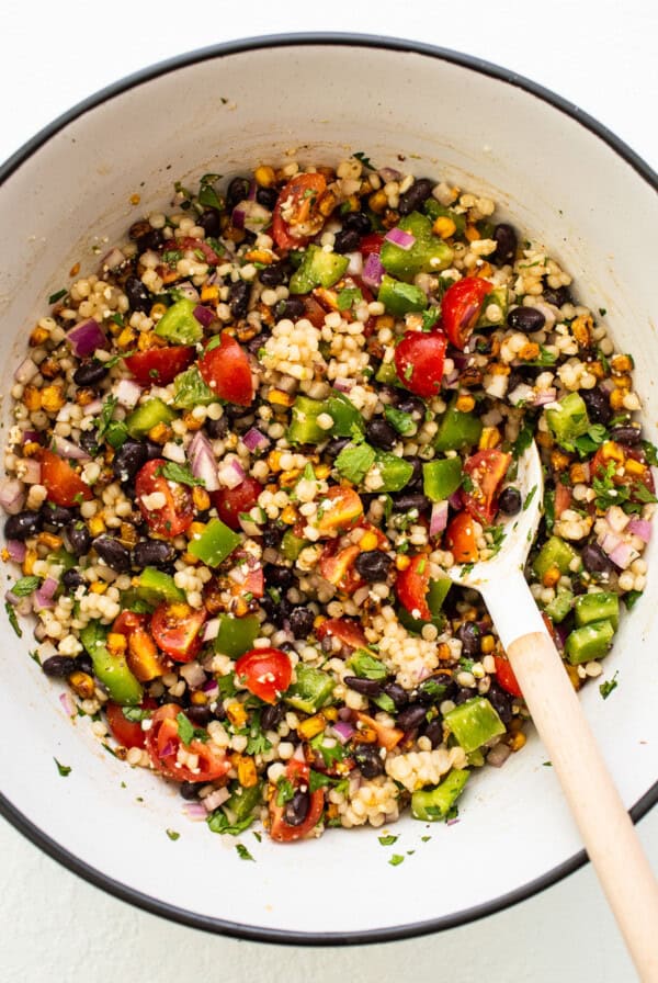 salad in bowl.