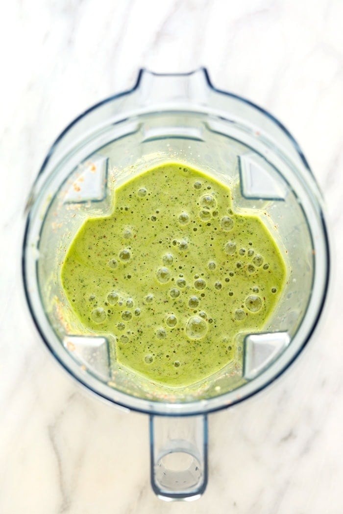 kale smoothie blended to perfection.