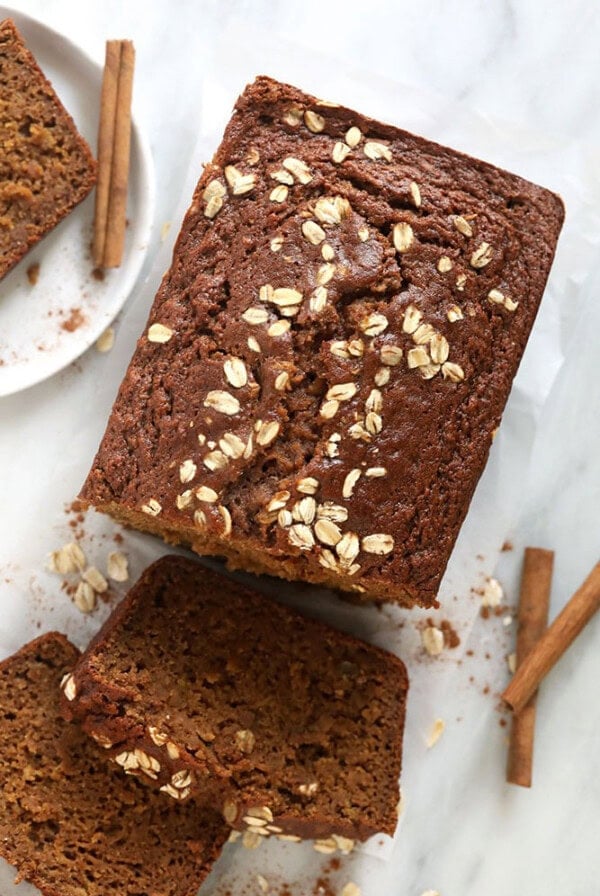 sliced cinnamon apple bread loaf