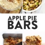Collage displaying apple pie bars.