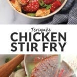 A picture of a Teriyaki chicken stir fry in a pan.