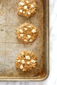 uncooked cookies on cookie sheet.