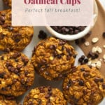 Pumpkin oatmeal cups on a plate.