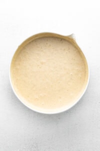 pancake batter in bowl.