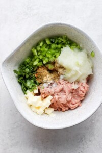meat in bowl.