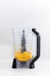 blended mango margarita in blender.