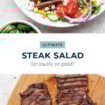steak salad in bowl