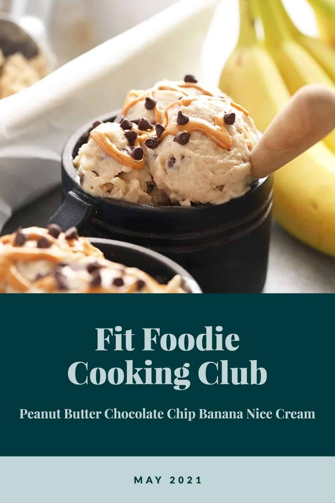 This month we're making a Fit Foodie favorite dessert - banana nice cream. This isn't any old nice cream flavor, it's Peanut Butter Chocolate Chip Banana Nice Cream! banana nice cream