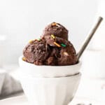 protein ice cream in cup.