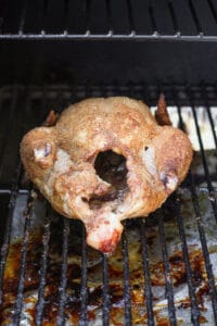 smoking chicken on smoker.