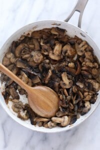 cooking mushrooms.