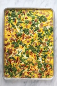 eggs on baking sheet.
