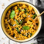 One Pot Yellow Rice with Marinated Chickpeas