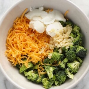 A chicken breast stuffed with broccoli and cheese.