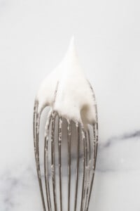 egg white on whisk