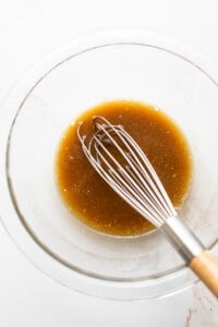 Maple mustard smoked salmon marinade in a bowl.