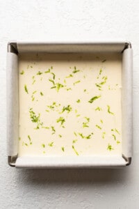 margarita pie bars in dish.