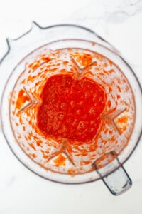 blended roasted red peppers.