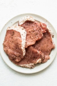 pork chops on plate.