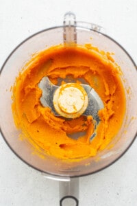 sweet potato in food processor.
