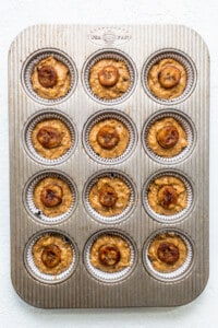 batter in muffin tin.
