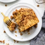 Coffee cake on a plate.