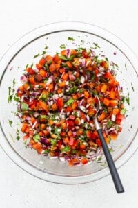pic de gallo in bowl.