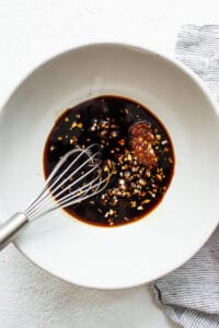 sauce in bowl.