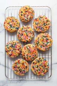 cookies on metal rack.