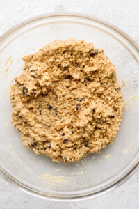 dough in bowl.