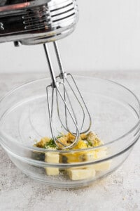 Grilled fish marinade being mixed together in a bowl.