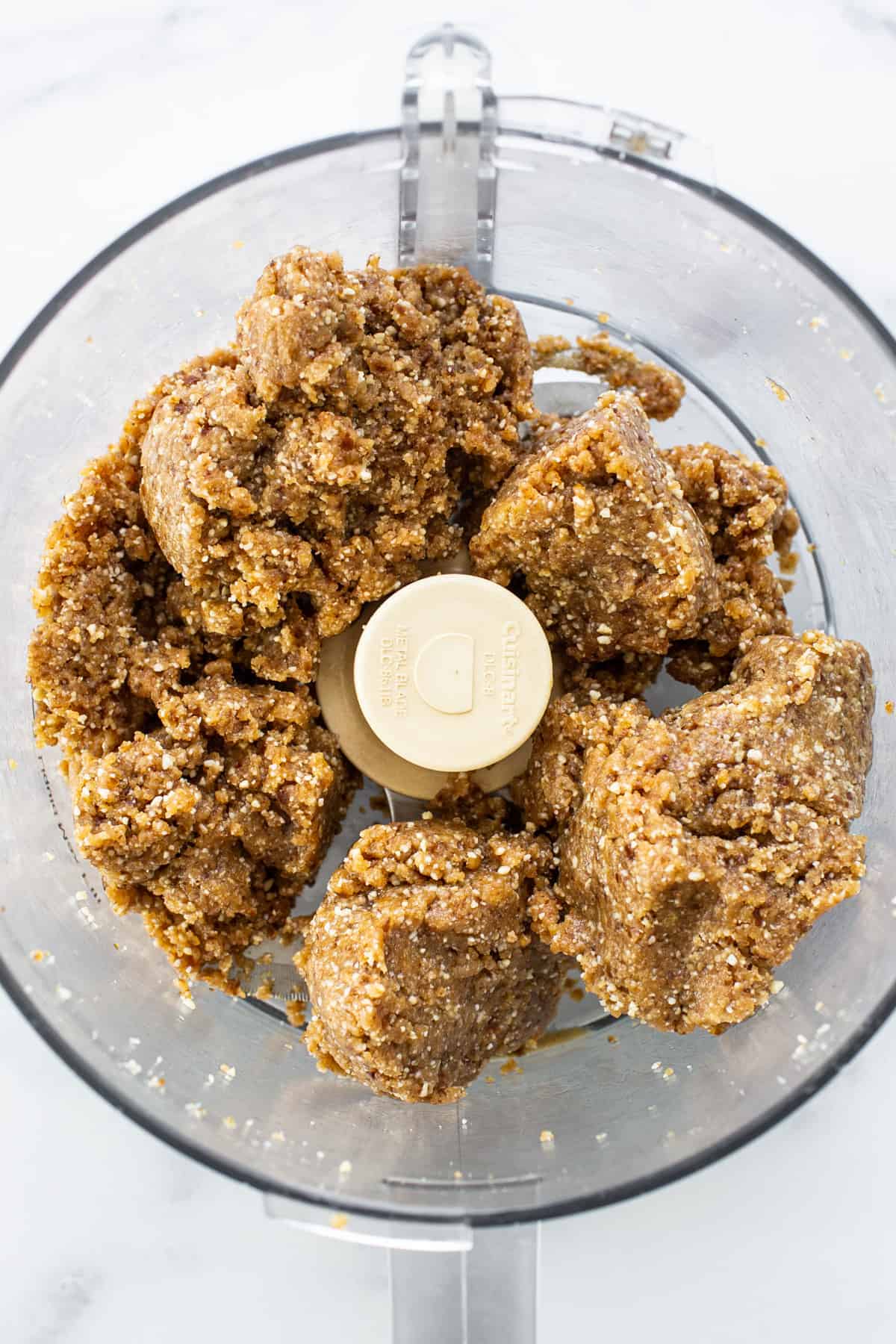 peanut butter granola in a food processor.